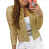 Solid Colour Sequins Short Jacket