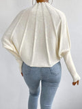 Cream White Reverse Seam Dolman Sleeve Sweater