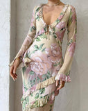 Pink Romantic Floral Dress