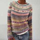 Elegant Print Multicolor Sweater