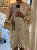 White Floral Cotton Lace Dress