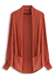 OPEN FRONT DRAPE KNIT CARDIGAN