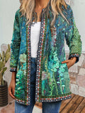 Vintage Ethnic Printed Long Sleeve Jacket