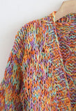 COLORFUL CHUNKY KNIT CROPPED CARDIGAN