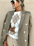 Camel Buttoned Blazer with Pockets