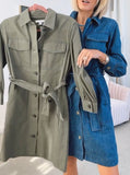 Belted Denim Shirtdress