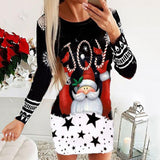 Christmas Long Sleeve Mini Dress