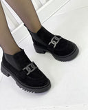 Casual Low Top Black Suede Boots