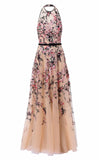 Floral Embroidered Halterneck Dress