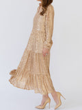 Sequin Long Sleeve Loose V Neck Dress