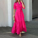 All-match Slim Waist Cardigan Maxi Dress