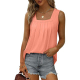 Sweet Sleeveless Plain Tank Top