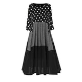 Casual Polka Dots Cotton-Blend Long Sleeve Casual Dress