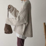 Oversized Ivory Pocket Front Sweater