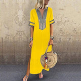 Stylish Print Short Sleeve Maxi Dress