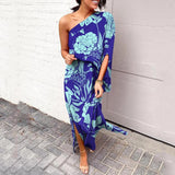 Loose Cold Shoulder Print Dress