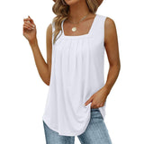 Sweet Sleeveless Plain Tank Top