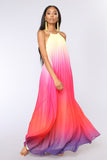 Tie and dye boho maxi dress