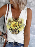 Basic Print Sleeveless Tank Top