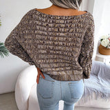 Off Shoulder Long Sleeve Knitted Sweater