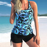 Printed Slim Crossover Swimsuit