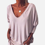 Plus Size Women Baggy Button T-Shirt