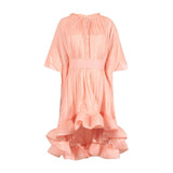 Round neck ruffle dress