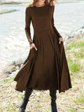 Classic Plain Long Sleeve Dresse