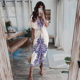 Bohemian Print Short Sleeve Dress