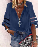 Solid Chiffon Mid-sleeve Oversized Top