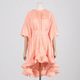 Round neck ruffle dress