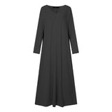 Basic Solid Color Plus Size Casual Maxi Dress