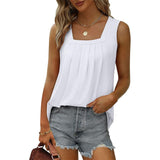 Sweet Sleeveless Plain Tank Top