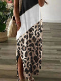 Casual Short Sleeve Leopard Print Loose Dress