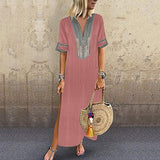 Stylish Print Short Sleeve Maxi Dress