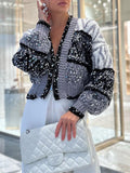 Zip Up Sequin Short Cardigan