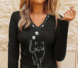 Animal Print Loose Long Sleeves T-Shirt