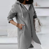 Zipper Hooded Long Plush Sweater