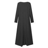 Basic Solid Color Plus Size Casual Maxi Dress