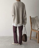 Oversized Ivory Pocket Front Sweater