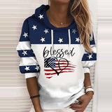 BLESSED America Printed Lace Up Sweatshirt