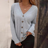 Reversible Long Sleeve Solid Knit Sweater Top