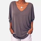 Plus Size Women Baggy Button T-Shirt