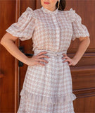 Houndstooth Ruffled Dress