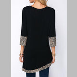 Leopard Print Crew Neck Long Sleeve Shirt