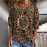 Special Green Print Top