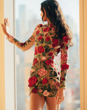 Floral Embroidered Mini Dress