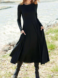 Classic Plain Long Sleeve Dresse