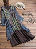 Vintage Print Plus Size Dress