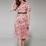 Red Shirt print pocket dress